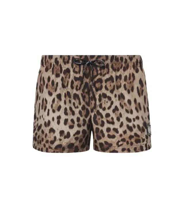 Dolce & Gabbana Leopard-print swim trunks