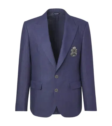 Dolce & Gabbana Logo single-breasted linen blazer | Thumbnail 1 Dolce & Gabbana Logo single-breasted linen blazer | Thumbnail 1