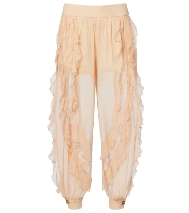 Rebellion Splice ruffled silk tapered pants