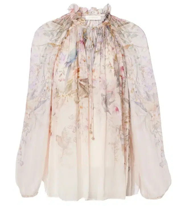 Rebellion printed sheer blouse