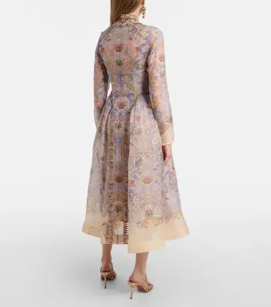 Zimmermann Rebellion linen and silk midi dress | Thumbnail 4 Zimmermann Rebellion linen and silk midi dress | Thumbnail 4