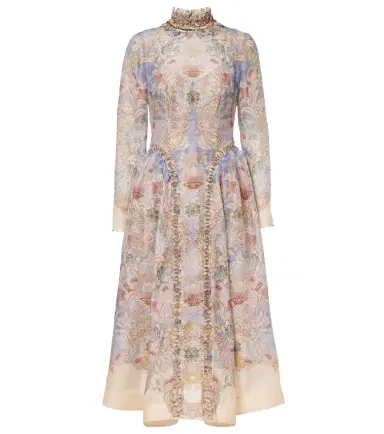 Zimmermann Rebellion linen and silk midi dress | Thumbnail 1 Zimmermann Rebellion linen and silk midi dress | Thumbnail 1