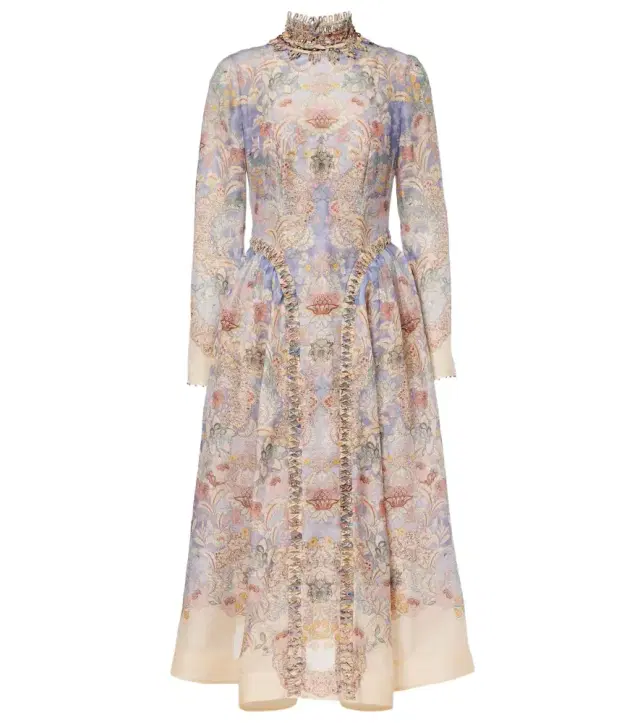 Rebellion linen and silk midi dress