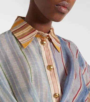 Zimmermann Rebellion striped linen and silk blouse | Thumbnail 4