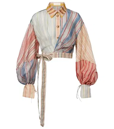 Zimmermann Rebellion striped linen and silk blouse | Thumbnail 1