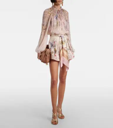 Zimmermann Rebellion printed silk and cotton shorts | Thumbnail 4