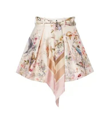 Zimmermann Rebellion printed silk and cotton shorts | Thumbnail 1