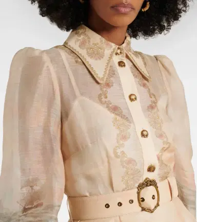 Zimmermann Rebellion Marine printed linen and silk minidress | Thumbnail 4