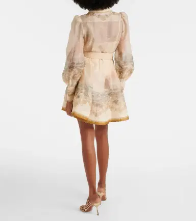 Zimmermann Rebellion Marine printed linen and silk minidress | Thumbnail 5