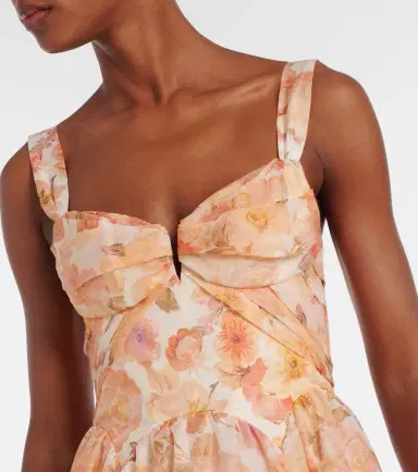 Zimmermann Rebellion floral linen and silk midi dress | Thumbnail 4 Zimmermann Rebellion floral linen and silk midi dress | Thumbnail 4