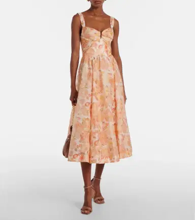 Zimmermann Rebellion floral linen and silk midi dress | Thumbnail 6 Zimmermann Rebellion floral linen and silk midi dress | Thumbnail 6