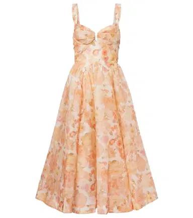 Zimmermann Rebellion floral linen and silk midi dress | Thumbnail 1 Zimmermann Rebellion floral linen and silk midi dress | Thumbnail 1