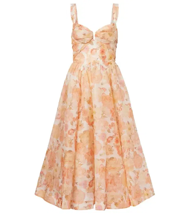 Zimmermann Rebellion floral linen and silk midi dress