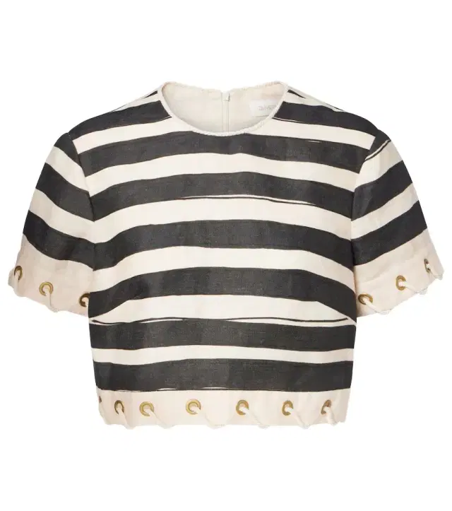 Zimmermann Rebellion striped linen crop top