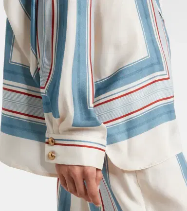 Zimmermann Striped scarf-detail silk shirt | Thumbnail 2 Zimmermann Striped scarf-detail silk shirt | Thumbnail 2