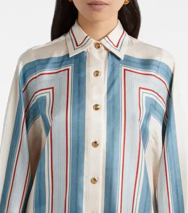 Zimmermann Striped scarf-detail silk shirt | Thumbnail 3 Zimmermann Striped scarf-detail silk shirt | Thumbnail 3