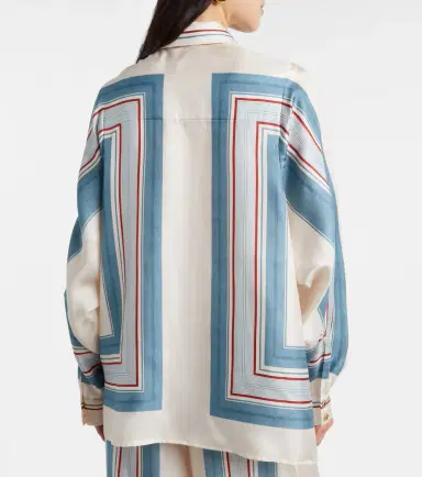 Zimmermann Striped scarf-detail silk shirt | Thumbnail 4 Zimmermann Striped scarf-detail silk shirt | Thumbnail 4