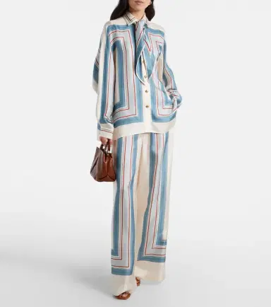 Zimmermann Striped scarf-detail silk shirt | Thumbnail 6 Zimmermann Striped scarf-detail silk shirt | Thumbnail 6