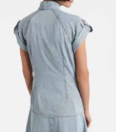 Zimmermann Tie-neck denim shirt | Thumbnail 4