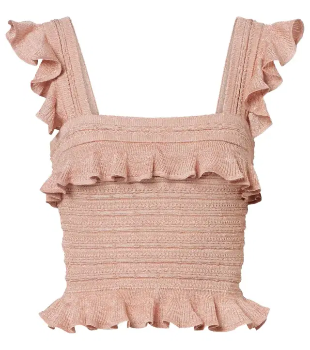 Zimmermann Rebellion ruffled lamé top