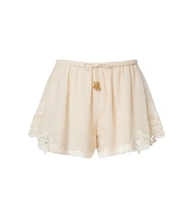 Awaken lace-trimmed cotton and silk shorts