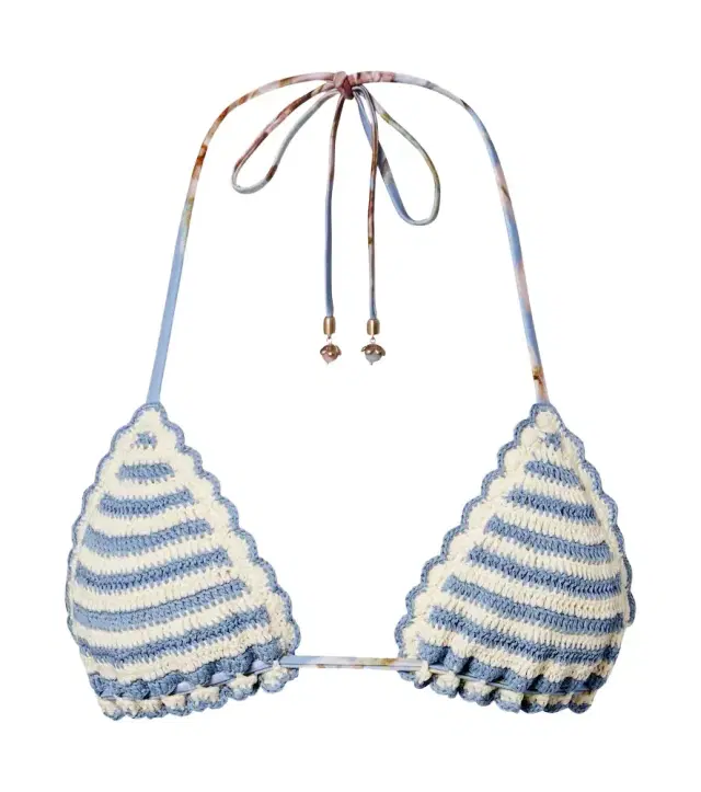Zimmermann Awaken floral crochet bikini top