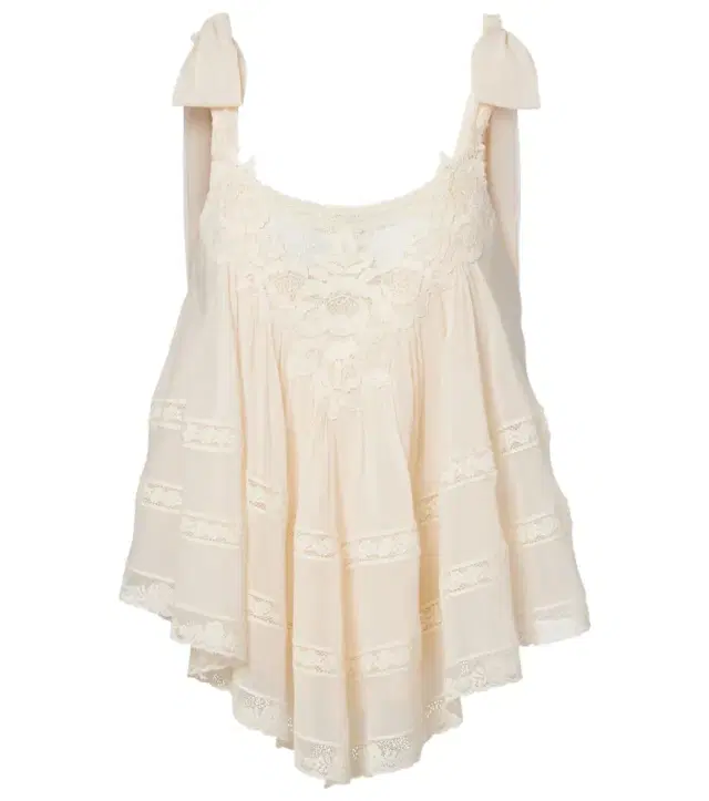 Awaken lace-trimmed cotton and silk top