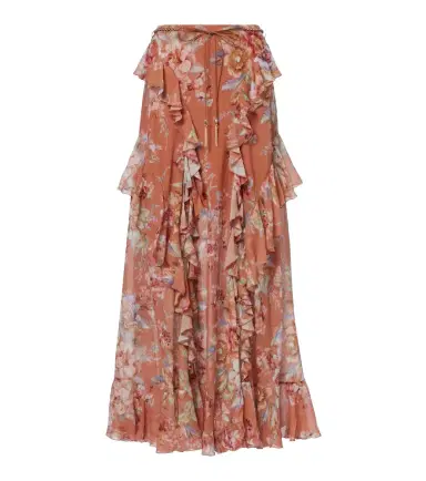 Zimmermann Awaken floral cotton and silk maxi skirt | Thumbnail 1