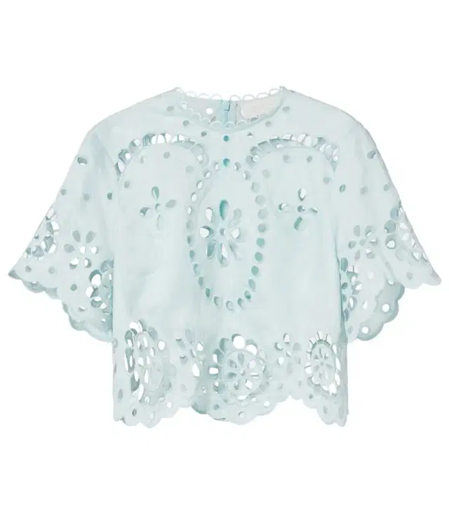 Zimmermann Awaken embroidered linen crop top