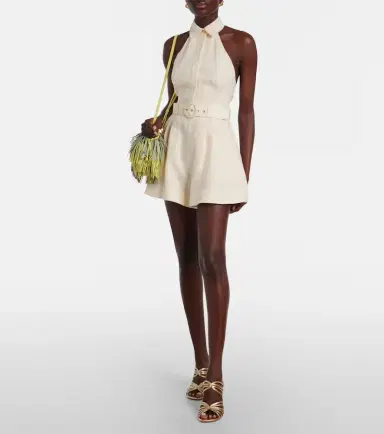 Zimmermann Awaken halterneck linen romper | Thumbnail 3 Zimmermann Awaken halterneck linen romper | Thumbnail 3
