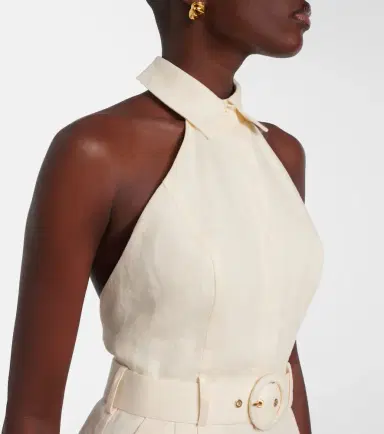 Zimmermann Awaken halterneck linen romper | Thumbnail 6 Zimmermann Awaken halterneck linen romper | Thumbnail 6