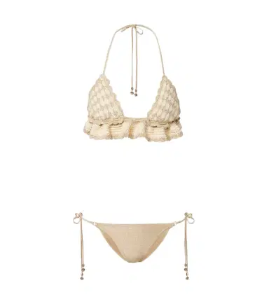 Zimmermann Wanderlust crochet and lamé bikini | Thumbnail 1 Zimmermann Wanderlust crochet and lamé bikini | Thumbnail 1