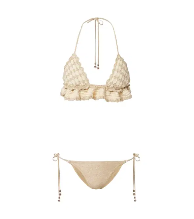 Zimmermann Wanderlust crochet and lamé bikini
