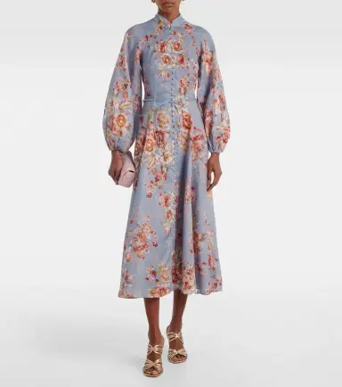 Zimmermann Awaken floral linen midi dress | Thumbnail 4