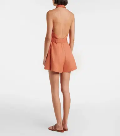 Zimmermann Awaken belted linen romper | Thumbnail 2 Zimmermann Awaken belted linen romper | Thumbnail 2