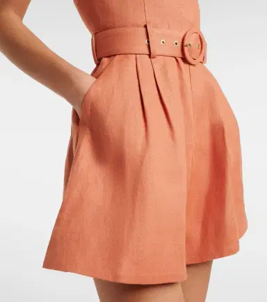 Zimmermann Awaken belted linen romper | Thumbnail 4 Zimmermann Awaken belted linen romper | Thumbnail 4