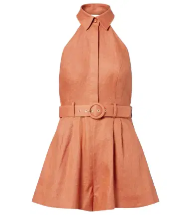 Zimmermann Awaken belted linen romper | Thumbnail 1 Zimmermann Awaken belted linen romper | Thumbnail 1