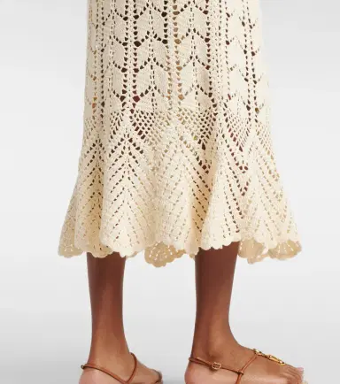 Zimmermann Crochet cotton midi skirt | Thumbnail 3