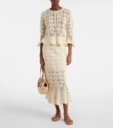 Zimmermann Crochet cotton midi skirt | Thumbnail 5