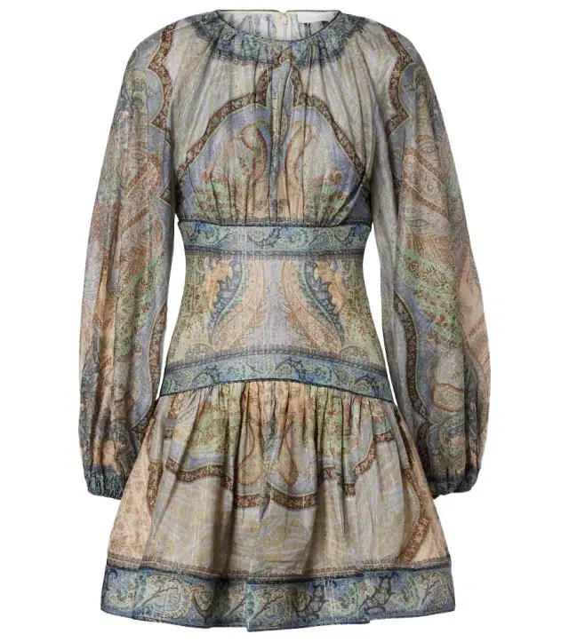Wanderlust cotton and silk-blend minidress
