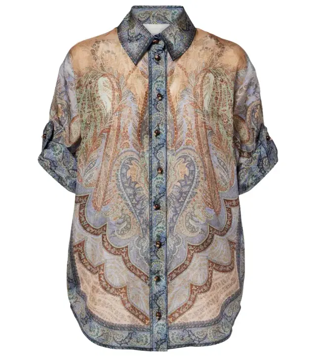 Wanderlust printed silk top