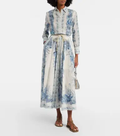 Zimmermann Wanderlust cotton midi skirt | Thumbnail 3 Zimmermann Wanderlust cotton midi skirt | Thumbnail 3
