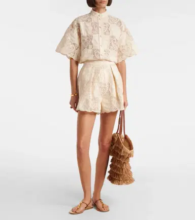 Zimmermann Wanderlust crochet cotton-blend shorts | Thumbnail 4