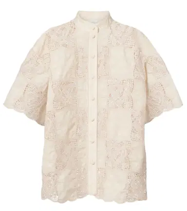 Zimmermann Wanderlust crochet cotton-blend shirt | Thumbnail 1