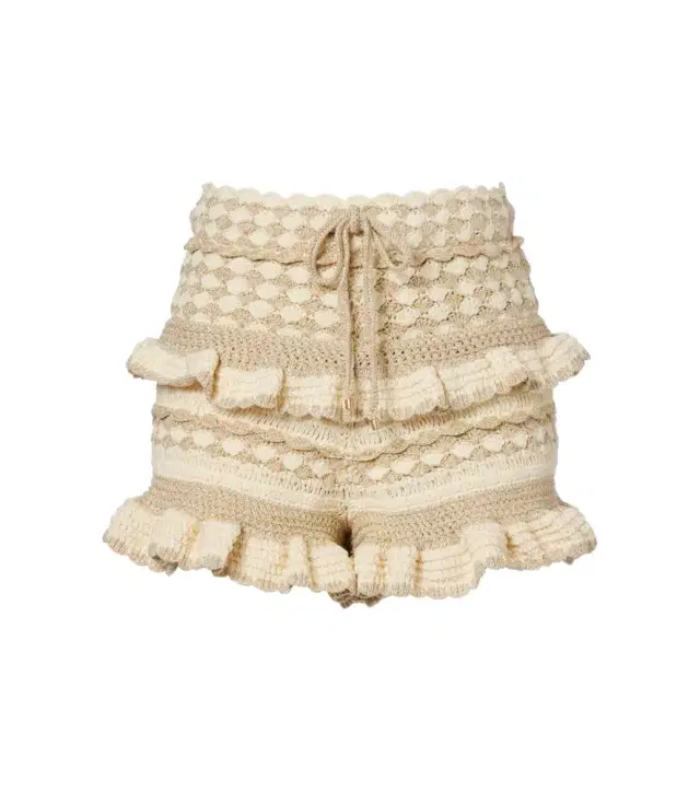 Zimmermann Wanderlust crochet tiered shorts