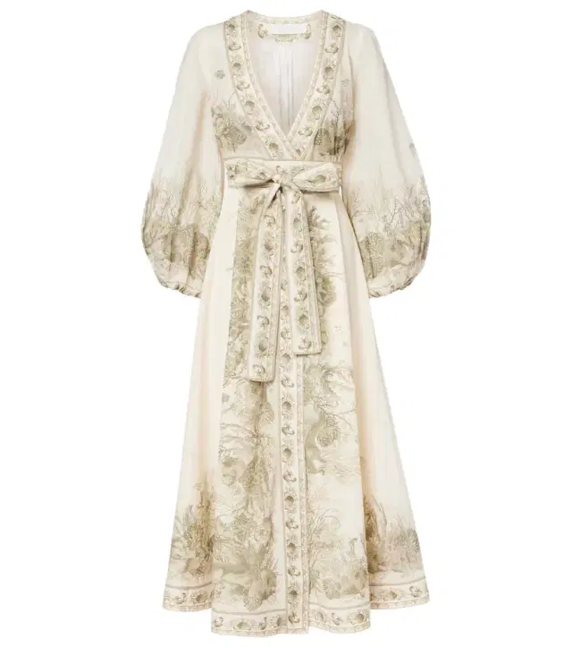 Wanderlust printed cotton wrap dress