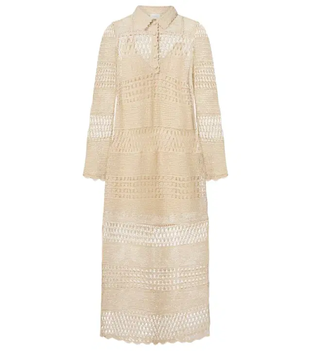 Zimmermann Wanderlust crochet cotton-blend midi dress
