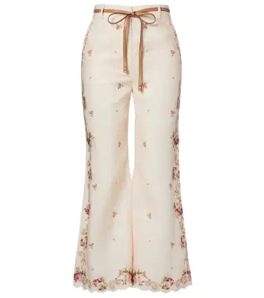 Zimmermann Patience floral linen flared pants | Thumbnail 1 Zimmermann Patience floral linen flared pants | Thumbnail 1