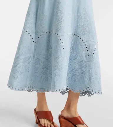 Zimmermann Daylight embroidered denim midi dress | Thumbnail 5