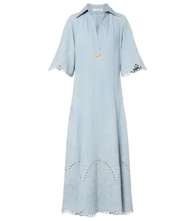 Zimmermann Daylight embroidered denim midi dress | Thumbnail 1